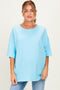Sky Blue Cotton Oversized Maternity Tee