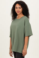 Light Olive Cotton Oversized Tee