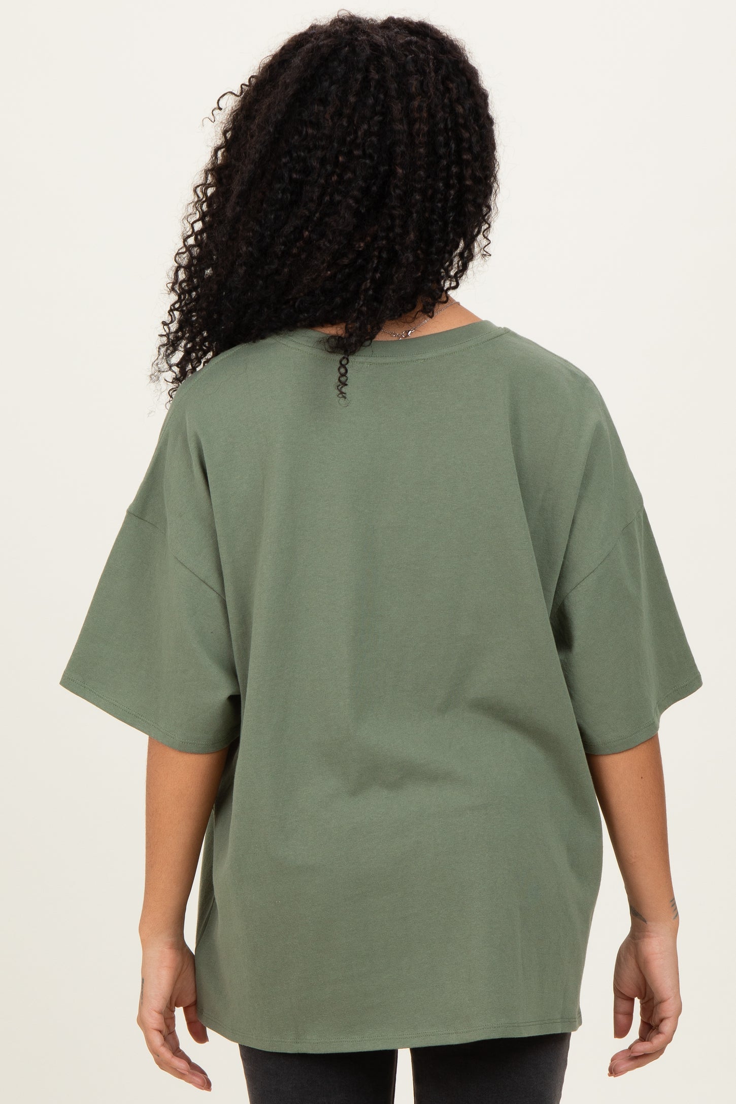 Light Olive Cotton Oversized Tee