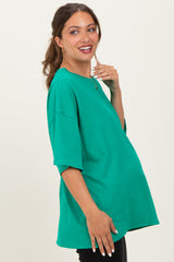 Kelly Green Cotton Oversized Maternity Tee