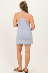 Heather Grey Racerback Maternity Romper Dress