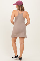 Ash Mocha Racerback Maternity Romper Dress