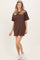 Brown Crewneck Short Sleeve T-Shirt Dress