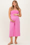 Pink Double Layered Strapless Tube Top Maternity Jumpsuit