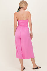 Pink Double Layered Strapless Tube Top Jumpsuit