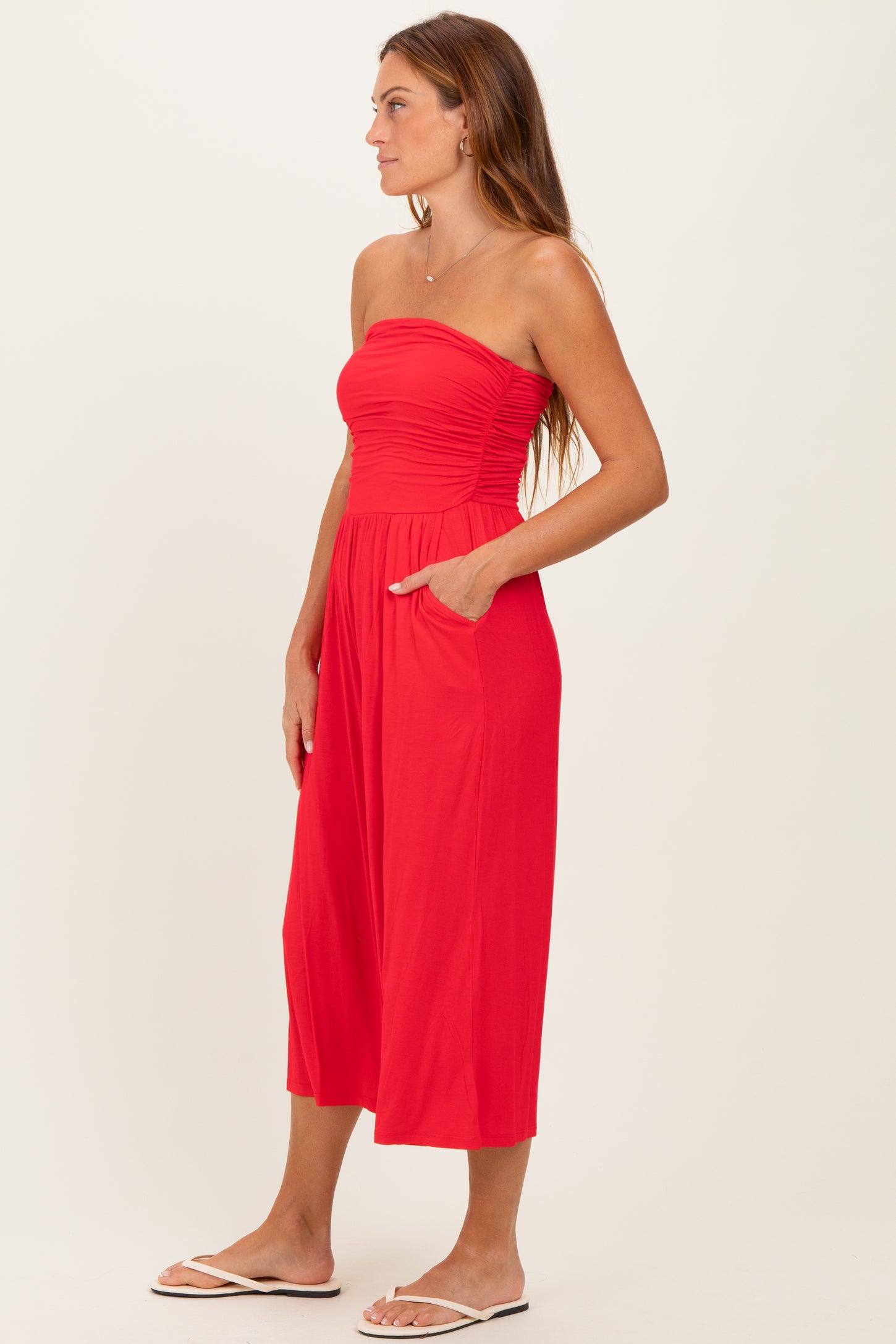 Ruby Double Layered Strapless Tube Top Jumpsuit