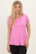 Pink Basic V-Neck Short Sleeve Top