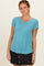 Dusty Teal Basic V-Neck Short Sleeve Top