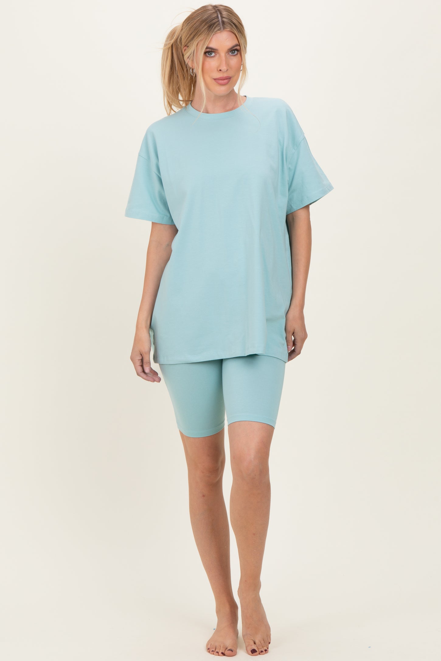 Mint Biker Shorts Set