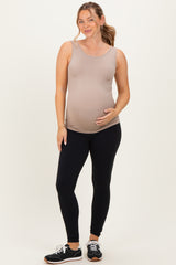 Ash Mocha Basic Seamless Maternity Tank