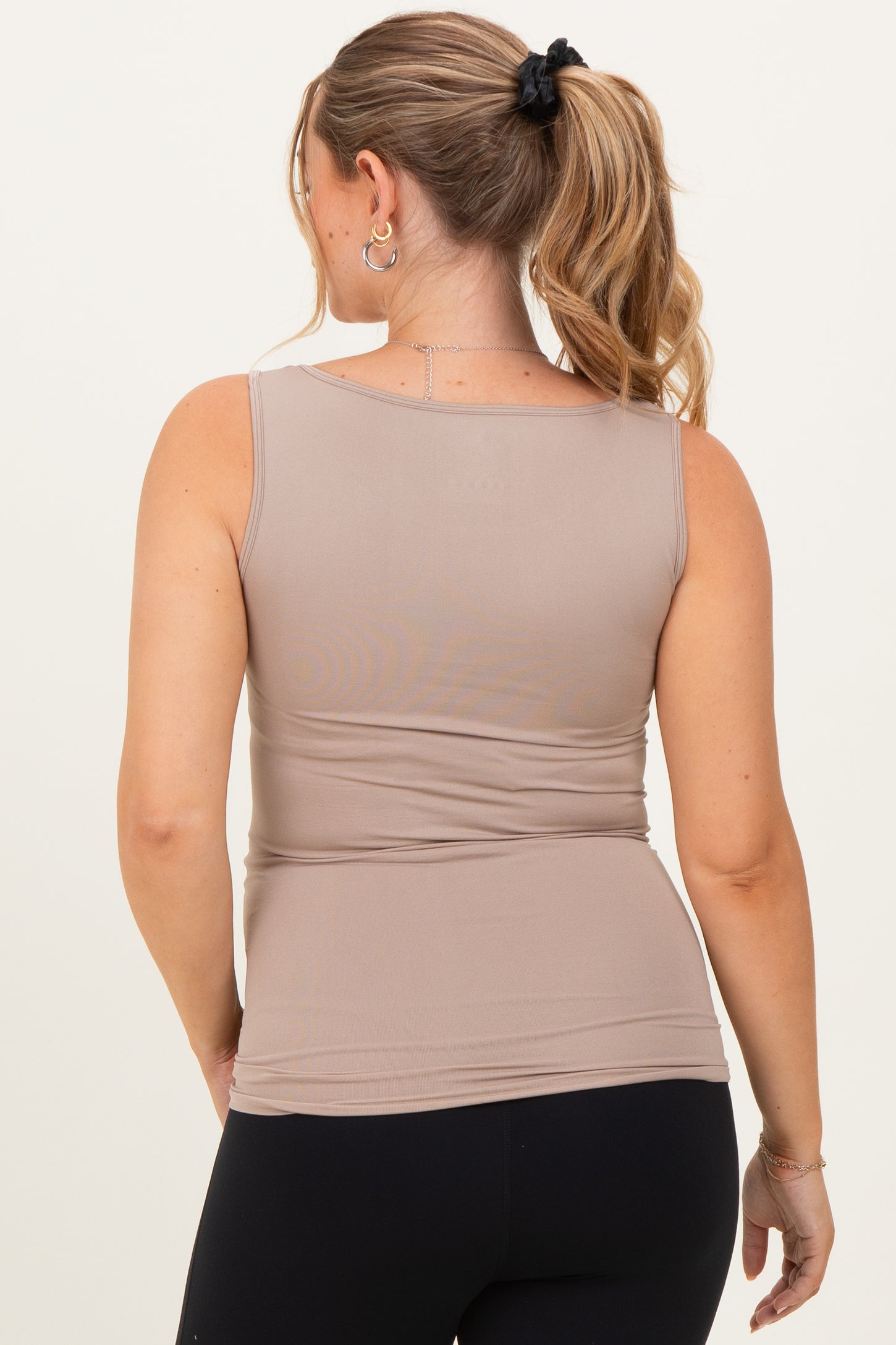 Ash Mocha Basic Seamless Maternity Tank