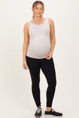 Cream Basic Seamless Maternity Tank