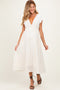 Cream Polka Dot Twisted Detail V Neck Maternity Maxi Dress