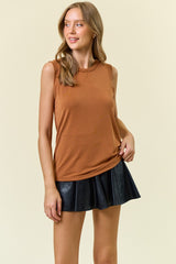 Clay Braided Neckline Tank