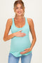 Mint Button Front Maternity Tank Top