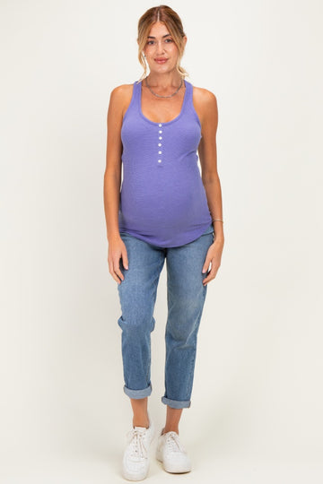 Violet Button Front Maternity Tank Top
