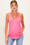 Neon Fuchsia Button Front Maternity Tank Top