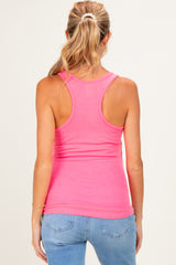 Neon Fuchsia Button Front Maternity Tank Top