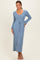 Light Blue Ribbed Knit Maxi Dress