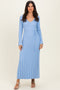 Periwinkle Ribbed Knit Maxi Dress