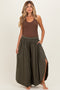 Olive Tulip Hem Super Wide Leg Maternity Pants