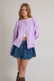 Lavender Classic Crew Neck Button Cardigan