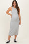 Heather Grey Ribbed Maternity Tank Midi Dress