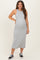 Heather Grey Ribbed Maternity Tank Midi Dress