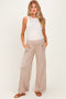 Beige Ankle Wide Leg Maternity Pants
