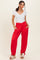 Red Crossover Waist Pants