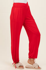 Red Crossover Waist Pants