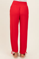 Red Crossover Waist Pants