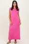 Pink Sleeveless Side Slit Midi Dress