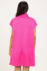 Pink Mock Neck Mini Dress