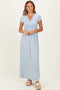 PinkBlush Light Blue Draped Nursing Maxi Dress