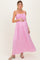 Pink Textured Smocked Maternity Maxi Dress