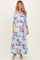 Sky Blue Floral Maternity Wrap Maxi Dress