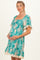 Jade Floral Smocked Lace Trim Maternity Dress