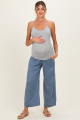Heather Grey Basic Adjustable Strap Maternity Cami