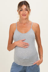 Heather Grey Basic Adjustable Strap Maternity Cami