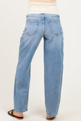 Light Wash Maternity Baggy Dad Jeans
