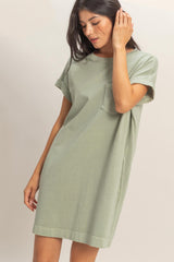 Sage Green T-Shirt Mini Dress