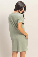 Sage Green T-Shirt Mini Dress