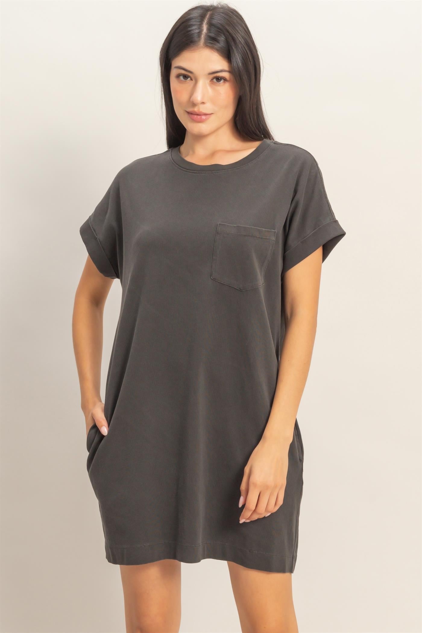 Charcoal T-Shirt Mini Dress
