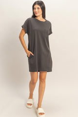 Charcoal T-Shirt Mini Dress