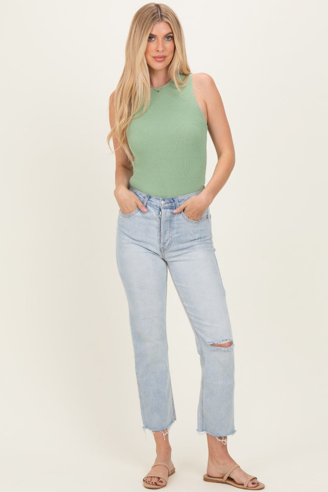 Sage Ribbed Knit Tank Top