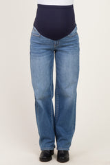 Medium Wash Maternity Baggy Dad Jean