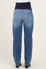 Medium Wash Maternity Baggy Dad Jean
