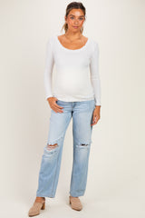Light Wash Maternity Baggy Jean