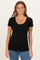Black Short Sleeve Scoop Neck Knit T-Shirt